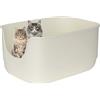 Suhaco Lettiera per Gatti Jumbo Rialzata Paraspruzzi Parte Superiore Aperta 61 x 48 x 31 cm Extra Profonda Grande Lettiera per Più Gatti Toilette Ingresso Basso (Bianco)