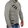 Mymyguoe Maglione da uomo a maglia con collo sciallato, slim fit, invernale, moderno, da uomo, colore nero, a maniche lunghe, con colletto, da uomo, con cappuccio e collo, grigio chiaro, S