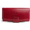 Giudi ® - Portafoglio da donna grande in Pelle di Vacchetta (Rosso)