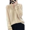 Generic 100% pura lana cashmere cardigan donna O-collo casual maglia sciolto giacca aderente, Beige, S