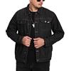 EsukAr Giacca A Jeans Da Uomo Giubbotto Grande E Alta,Nero,5XL