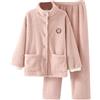 MaNMaNing Pigiama Donna Invernali Pigiama in Lana d'Agnello con Colletto Femminile Autunno e Inverno Imbottito Addensato Caldo indossabile Camicia per la Pigiama Eleganti Leggeri Maniche (Pink, M)