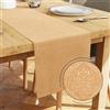 Encasa XO Encasa Runner da Tavola | Velluto Goffrato | Dimensioni 32x150 cm | Colore Oro con Poliestere Premium - Lavabile in Lavatrice