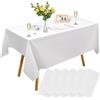 Jognee 6 Pezzi Tovaglia Monouso, 137 cm x 274 cm Tovaglie Bianche Impermeabile Tovaglia USA e Getta Rettangolare Tovaglia per Tavolo da Buffet, Feste, Cena, Matrimonio, Tovaglie USA e Getta