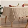 GAMUSI Tovaglia Natale Jacquard Filo Dorato Tavolo Da Pranzo Quadrato Decorazione natalizia 140x140 cm Colore Beige/Oro