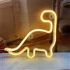 QiaoFei Insegna al neon a forma di dinosauro per bambini, regalo per bambini, lampada a LED per decorazione da parete, decorazione per la casa, feste, vacanze, batteria o USB, luce notturna da tavolo,