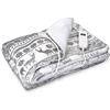 Navaris Coperta Termica Matrimoniale 180x130cm - Termocoperta Elettrica 3 Livelli Riscaldamento - Scaldaletto Spegnimento Automatico - Bianco/Grigio