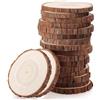 50 Pezzi Dischetti Di Legno 5cm - Fette Con Foro Per Decorazioni Natalizie E Fai Da Te