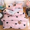 Loussiesd Set copripiumino singolo con motivo a cuore rosa, per bambini e ragazze, morbido e traspirante