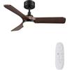 AUTODAY Legno Ventilatore da soffitto con luce, 30W motore DC ultra silenzioso,diametro 90cm con 3 pale reversibili Telecomando con funzione di memoria 6 velocità dimmerabile ventilatore soffitto