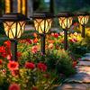 GIGALUMI Luci solari da giardino all'aperto impermeabili, 6 pacchetti di luci LED a energia solare per sentieri, luci solari per cortile, patio, paesaggio,Rosso fiamma
