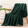 Yebeda Coperta Plaid Pile a Nido D'ape, Coperta per Divano e Letto Singolo in Flanella, Morbida e Calda, 130 x 170 cm, Verde Scuro