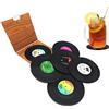 ZHjuju Sottobicchieri colorati in vinile retrò, 6 sottobicchieri antiscivolo per bevande, sottobicchieri in vinile anti-calore, per caffè, tè, boccale di birra, bicchiere da vino, casa e bar.