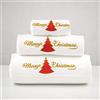 BgEurope Merry Xmas Set 3 Asciugamani Ricamati Bianchi - Rif. Christmas Red Tree