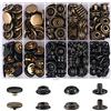 MSDADA Set di 50 Bottoni Automatici a Pressione, MSDADA Metallo Bottoni a Pressione Abbigliamento, per Fissaggio a Scatto per Borse, Jeans, Vestiti, Tessuto, Artigianato in Pelle(Nero+Rame)