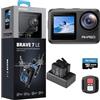 AKASO Brave 7 LE Action Cam 4k30FPS 20MP con Scheda di Memoria U3 da 256GB IPX7 Impermeabile EIS Fotocamera Touch Screen Doppio Schermo Fotocamera Subacquea 40M