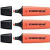 Stabilo - Set di 3 evidenziatori Boss Original Pastello smussato 2-5 mm corallo pastello