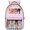 MAJEQZGY Roblox Zaino da scuola per bambini con stampa 3D, per ragazzi e ragazze, 16 pollici, grande capacità, zaino da viaggio, borsa per la scuola per bambini, sorriso, L