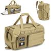 BAGZY Borsone Palestra Uomo 40 Litri, Tattica Militare Borsone Viaggio Borsa Da Allenamento per Uomo Con Scomparto per Scarpe per Viaggi Sport Fitness Weekender Camping, Cachi