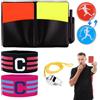 LuminaryLair Cartellini Arbitro Calcio Set, Kit Arbitro Calcio, Taccuino Arbitro Calcio, 2 Fascia Capitano Calcio, Carta Rossa E Gialla Calcio, Fischio Arbitro, Cose da Arbitro per Bambini, Arbitri, Allenatori