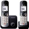 Panasonic Telefono Cordless Duo DECT con Vivavoce colore Nero - KX-TG6852JTB