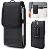 GlasFlength Porta Cellulare Da Cintura per Uomo, Nylon Portatelefono da Cinta con Clip e Moschettone Clip Verticale Marsupio Cintura da Telefono Compatibile con Telefoni da 5,7 a 6,3 Pollici (Nero)