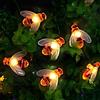 Augone 50 Luci LED solari da giardino, a forma di ape, su filo da 7 m, 8 modalità, impermeabili, per esterni, per recinzioni, prati, patio, festoni, giardini, feste estive, Natale, vacanze (bianco caldo)