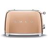 Smeg, Tostapane 2x2 TSF01RGEU, 2 Scomparti da 36mm, 6 Livelli di Doratura, Funzione Riscaldamento, Scongelamento e Bagel, Espulsione Automatica del Pane, Cassetto Raccoglibriciole, 950W, Oro Rosa