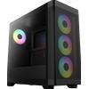 GAMDIAS Case Gamdias ATHENA M3 - Mid Tower ATX, Pannello frontale in rete, 4 ventole ARGB PWM integrate con hub a 8 porte, Nero