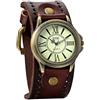 Avaner Orologio da Polso in Pelle da Donna Uomo Colore Nero e Marrone,Bronzo, stile vintage