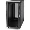 StarTech.com Armadio Rack 18U 19 con Sportello in Vetro, Server rack 4 Montanti con Serratura e Ruote, Profondità Regolabile