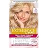 L'Oreal L'Oréal Paris - Tintura permanente per capelli grigi fino al 100%, 9 biondo chiaro naturale, colore di lunga durata, fino a 8 settimane, tutti i tipi di capelli, Excellence Creme, 1 applicazione