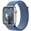 Apple Watch Series 9 GPS Cassa 45mm in Alluminio Argento con Cinturino Sport Loop Blu Inverno - MR9F3QL/A