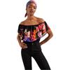 Desigual Body_Flower T-Shirt, Black, L da Donna