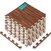 Yes4All EWUN Tappeto ad incastro-12SQFT, 1,1 m² (12 piastrelle), Rovere scuro