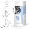FEELLIFE Aerosol Portatile Silenzioso,Aerosol Portatile per Adulti e Bambini, Aerosol Ricaricabile con 2 Maschere E Boccaglio E Parte Sostituibile-Blu