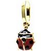 PEGASO GIOIELLI - Ciondolo Oro Giallo 18kt (750) Pendente Piccola Coccinella Smaltata Rossa Mini Charms Ragazza Bambina