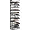AcornFort S5 Scarpiera a 10 Ripiani, Scaffale Portascarpe, Organizzatore per Scarpe per 20-30 Paia di Scarpe, 30 x 56 x 170 cm, 16mm Addensare Extra Pipa, Corridoio, Camera da Letto (Nero)