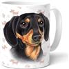 power gift DACHSHUND/BASSOTTO a punta marrone. Tazze da caffè, divertenti, da cane, con animali. Perfetto caffè in grande tazza, regalo per gli amanti dei cani. Tazza da caffè, in ceramica.