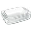 Relaxdays 3 Pirofile Forno per Lasagne e Arrosto, Casseruole in Vetro, Teglia Rettangolare, Lavabile in Lavastoviglie