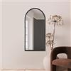 MirrorOutlet Specchio da parete moderno ad arco in metallo nero ad arco, 120 cm x 60 cm, adatto per camera da letto, soggiorno, spogliatoio e spazi abitativi.