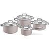 Tescoma 780111 Batteria di pentole con coperchi, 8 pezzi, linea Delight Taupe