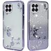 ATISIJIE Cover per Samsung Galaxy M32 4G / A22 4G, Custodia AntiGraffio Morbido Silicone Finitura lucida con diamanti Adatto a ragazze e donne-Viola