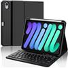JADEMALL Custodia con Tastiera per iPad Mini 7 A17 Pro 8.3 2024, Italiano QWERTY Tastiera Bluetooth con Portapenne per iPad Mini 7/6 8.3, Nero