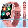 AstraMinds Smartwatch Bambini 4G per Ragazzo e Ragazza, Orologio GPS Telefono, Impermeabile, Videochiamata, SOS, Chat in Tempo Reale, Fotocamera, Contapassi, Sveglia per 4-12 Anni (Rosa)