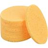 Fodlon 10 Pezzi Spugnette Viso Pulizia, 8cm Spugna Detergente Viso in Cellulosa, Cosmetico Bellezza Soffio Spugna, Struccante Rimozione Trucco Spugne Pads per Make Up Cura del Viso (Giallo) (Ovale)