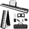 LEKATO 88 tasti tastiera pianoforte pieghevole, tastiera semi-pesata con pedale Sustian,borsa per il trasporto,MIDI,Bluetooth, split,pianoforte digitale portatile per principianti bambini adulti