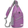 ZOMAKE Zaino Monospalla Sling Bag - Sportivo Borsa a Tracolla Uomo Zaini Tracolla per Trekking Viaggio Lavoro Scuola Borsa Tracolla Monospalla Marsupio Donna(Striscia viola)