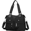 HAN-LBG Borsa grande da donna, casual, multi tasca, con cinghie regolabili, borsa da lavoro da donna, impermeabile, per viaggi, palestra, lavoro, spiaggia, shopping, Nero , Taglia unica