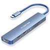 LENTION Hub USB C con HDMI 4K, PD 100W, USB 3.0 e 2.0, Lettore SD/TF, Adattatore per 2023-2016 MacBook Pro M2 M1, Nuovo Mac Air, iPhone 15 Plus Pro Max e Altro (CE18, Blu)